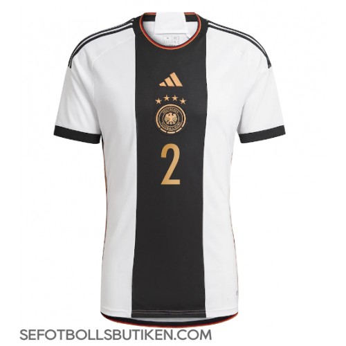 Tyskland Antonio Rudiger #2 Replika Hemma matchkläder VM 2022 Korta ärmar